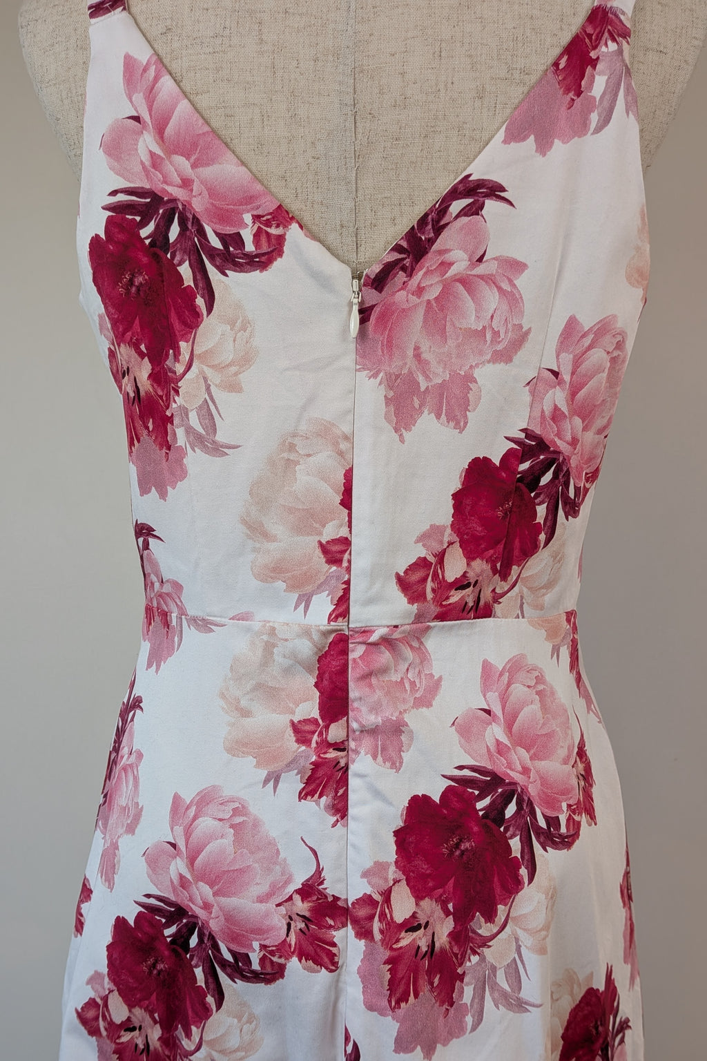 Portmans White & Pink Floral Fit and Flare Dress Size 10