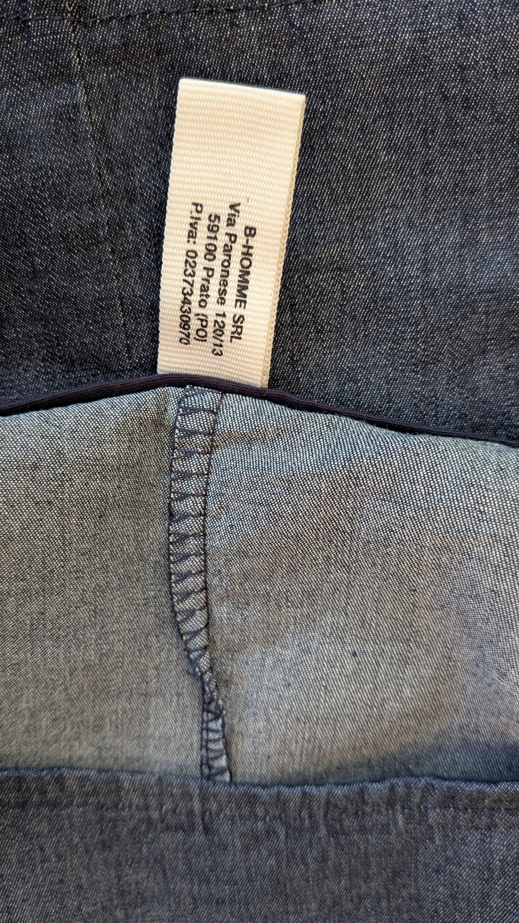 158C Blue Denim Cotton Blend Top in One Size