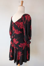 City Chic Crimson Garden Ruched Off The Shoulder Dress Size S