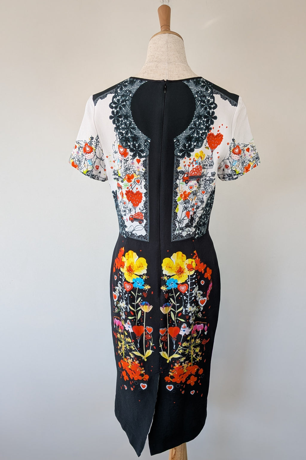 Piccione.Piccione Italian Designer Printed A-Line Dress Size 10/12