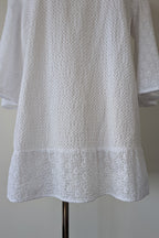Blue Illusion 100% Organic Cotton White Embroidered Bell Sleeve Shirt Size M
