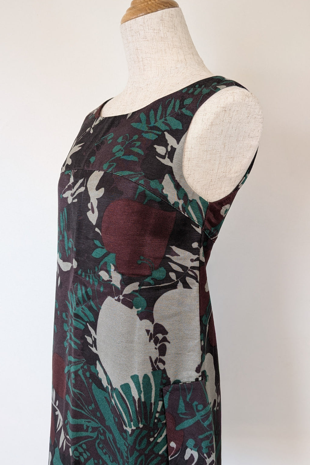 Vintage Cue Botanical Print Shift Dress Size 6