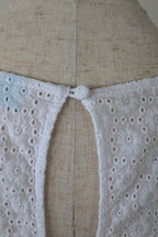 Blue Illusion 100% Organic Cotton White Embroidered Bell Sleeve Shirt Size M