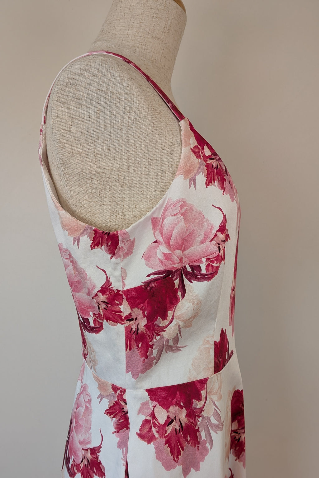 Portmans White & Pink Floral Fit and Flare Dress Size 10
