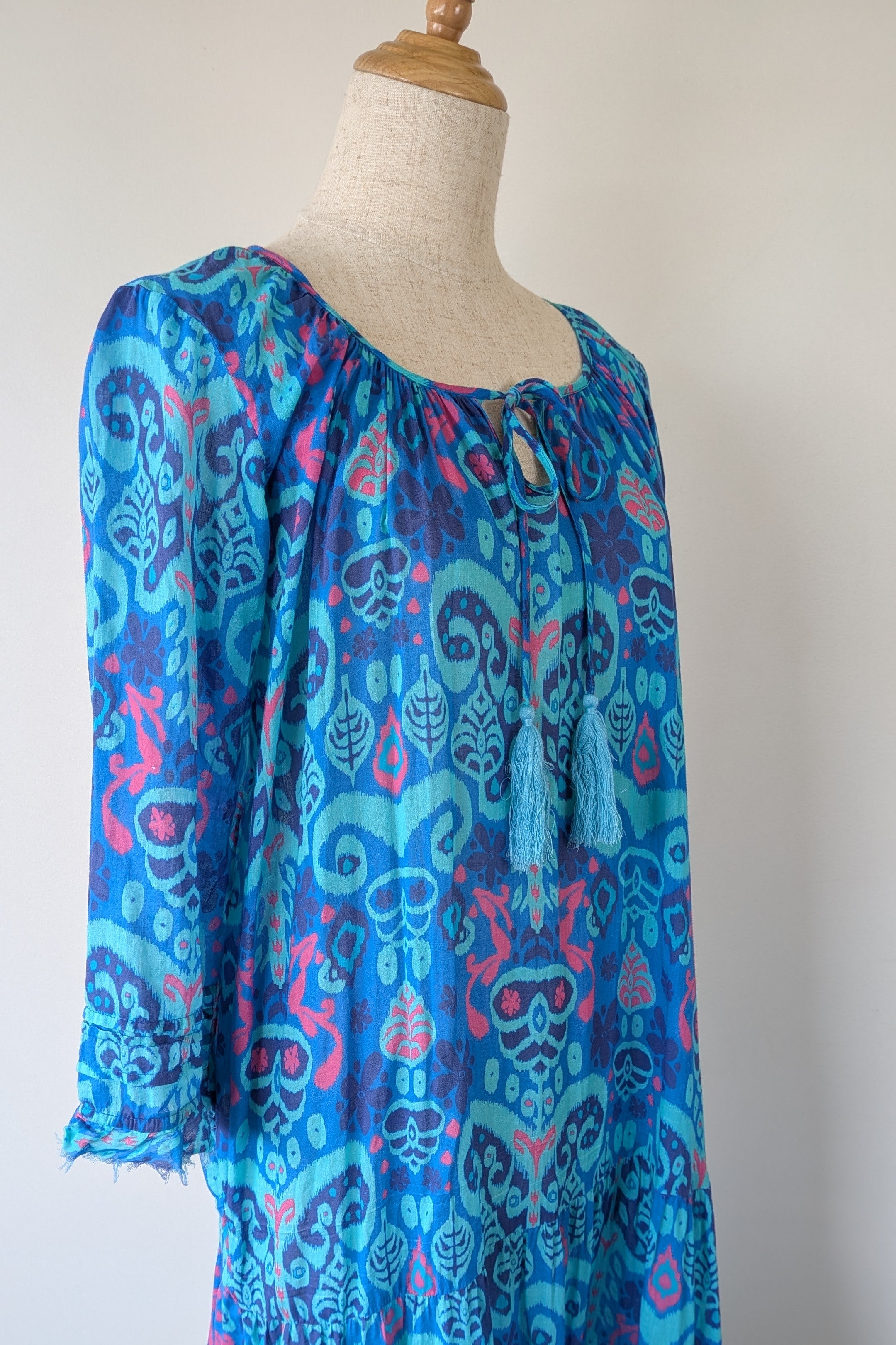 Naudic Cotton Bohemian Midi Dress Size S