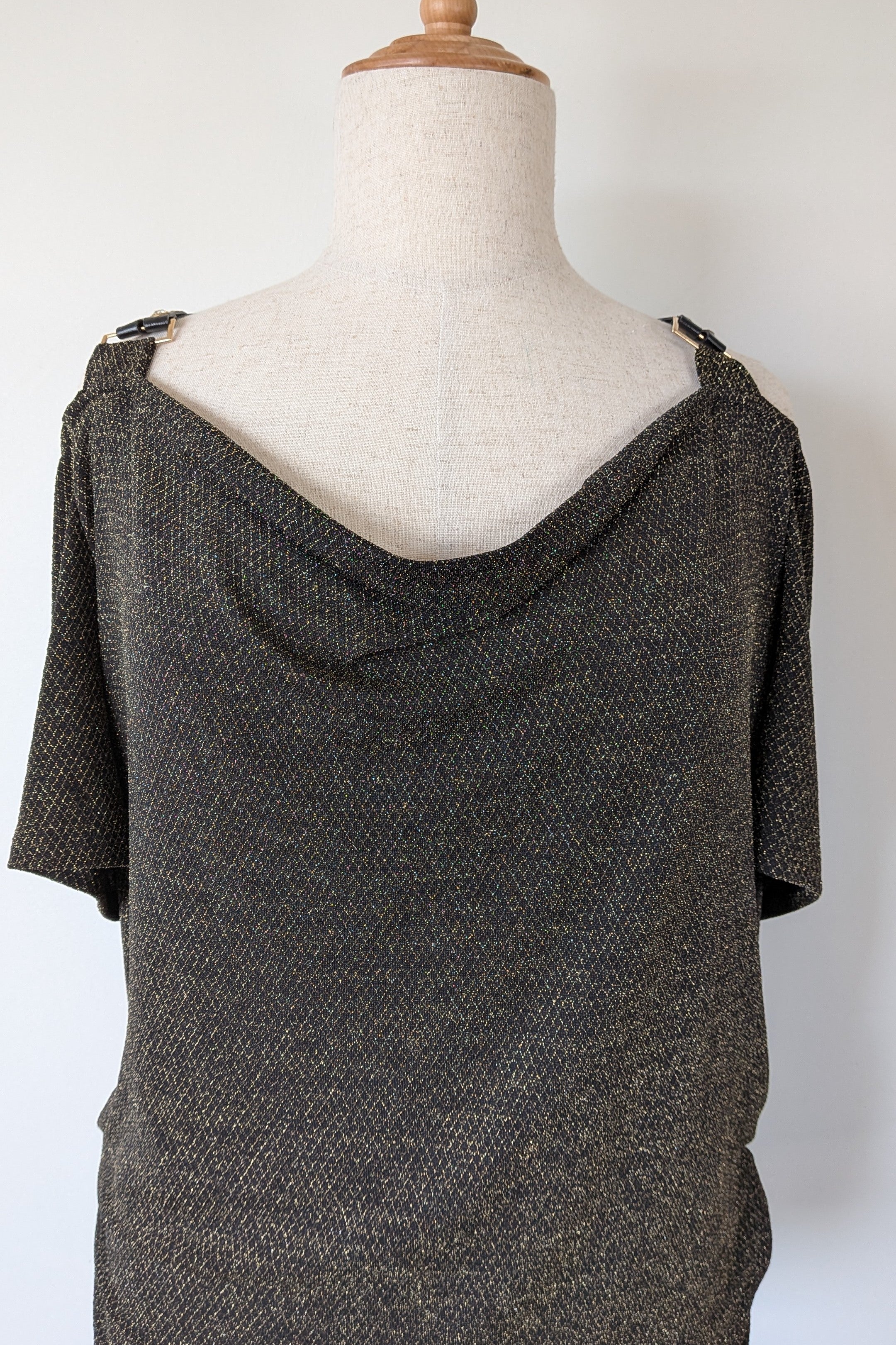 Crossroads Black & Gold Strap Lurex Top Size XXL Brand New With Tags RRP $59.99