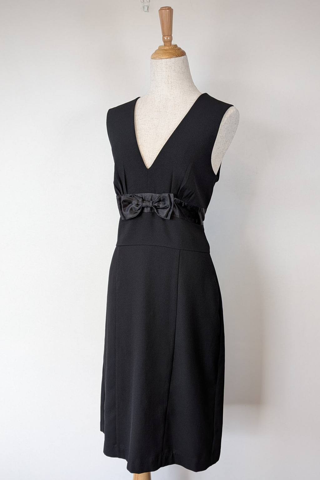 Vintage Y2K Crossroads Sleeveless Black Bow Cocktail Dress Size 12/14