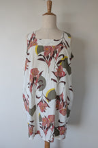 Next Linen Blend Floral Shift Dress Size 20