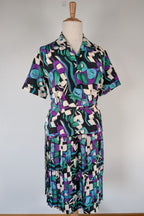 Vintage 80s Styled By Antonia Abstract Pattern Dress Size 16
