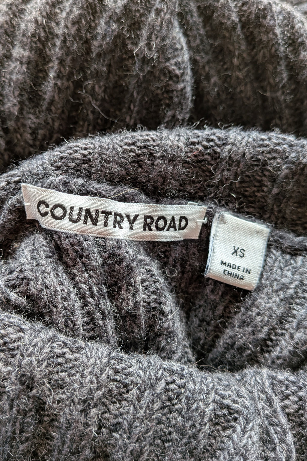 Country Road Grey Wool Cashmere Blend Rib Knit Sleeveless Turtleneck Jumper Size XS