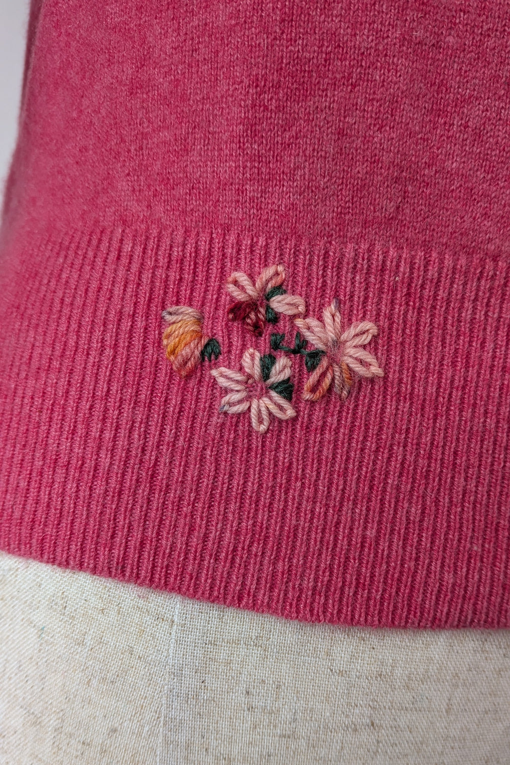 Boden Pink 100% Cashmere Floral Embroidered Cardigan Size 12/14