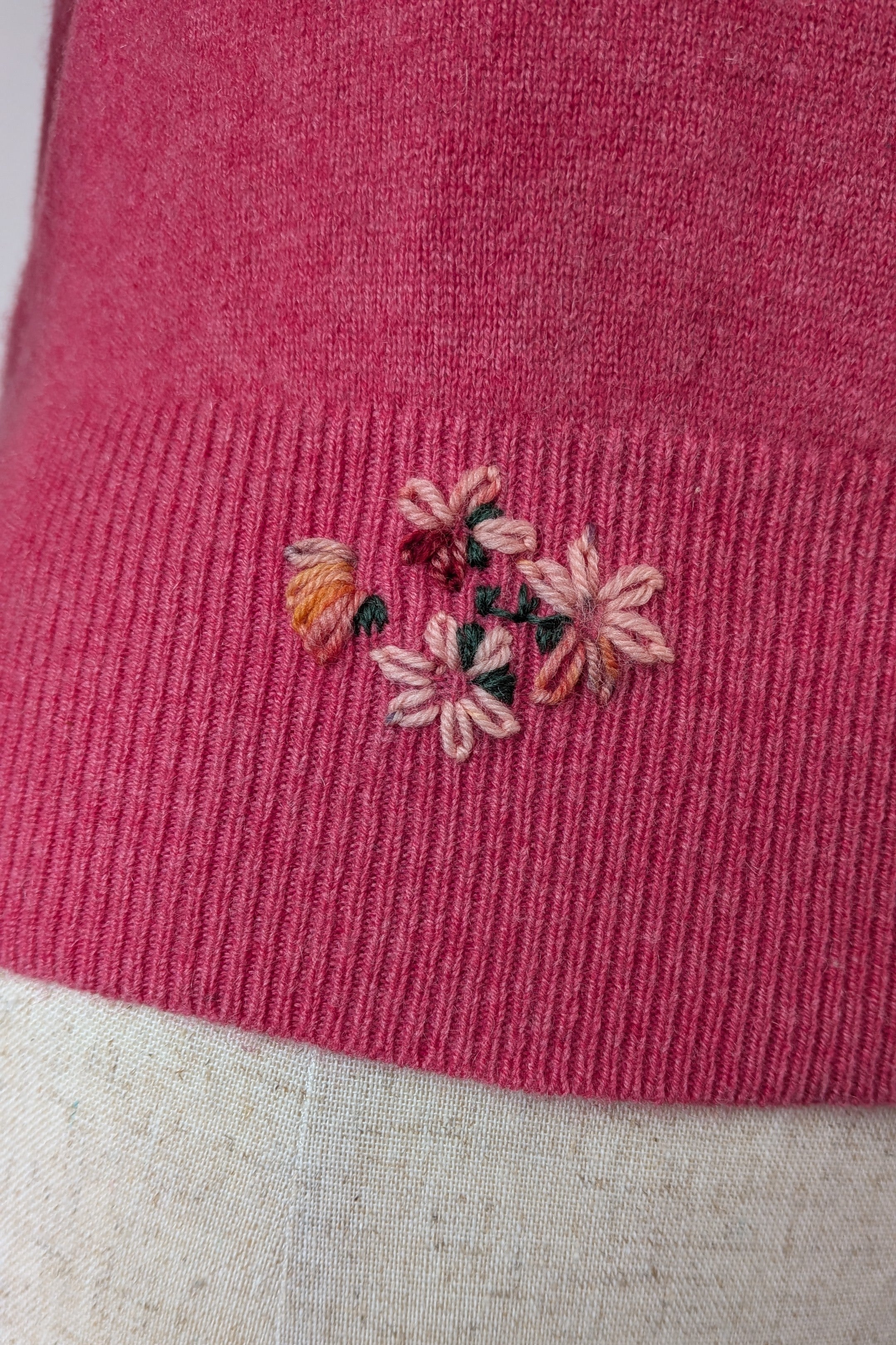 Boden Pink 100% Cashmere Floral Embroidered Cardigan Size 12/14