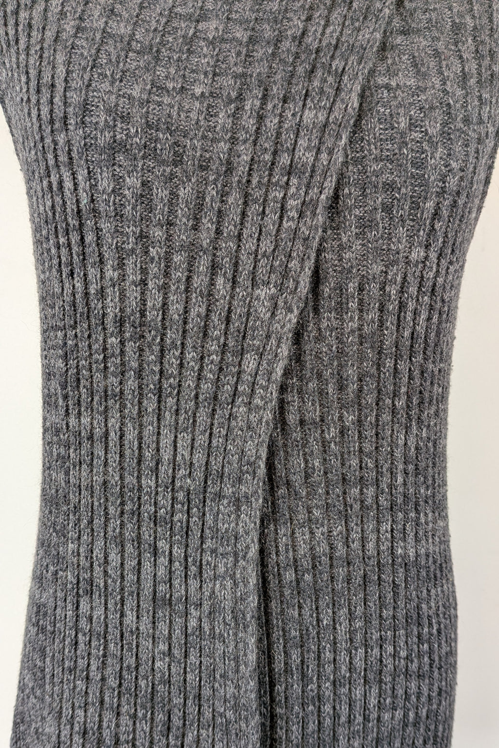 Country Road Grey Wool Cashmere Blend Rib Knit Sleeveless Turtleneck Jumper Size XS