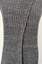 Country Road Grey Wool Cashmere Blend Rib Knit Sleeveless Turtleneck Jumper Size XS