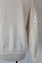 Vine Apparel White Wool Blend Iridescent Sequin Jumper Size M/L