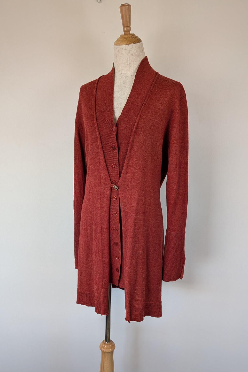 Vintage 90s Meredith Rust Long Cardigan Size 12