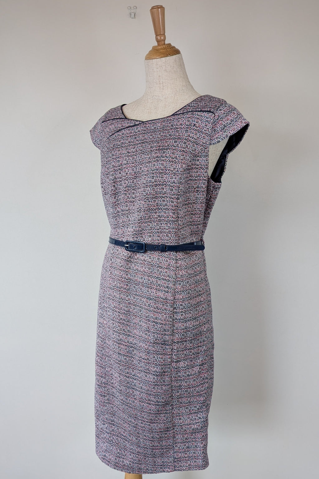 Review Tweed Pencil Dress with Belt Size 12