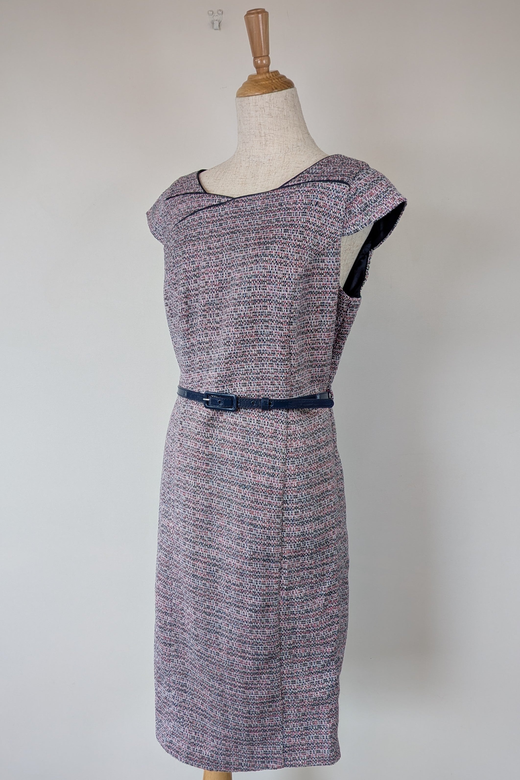 Review Tweed Pencil Dress with Belt Size 12