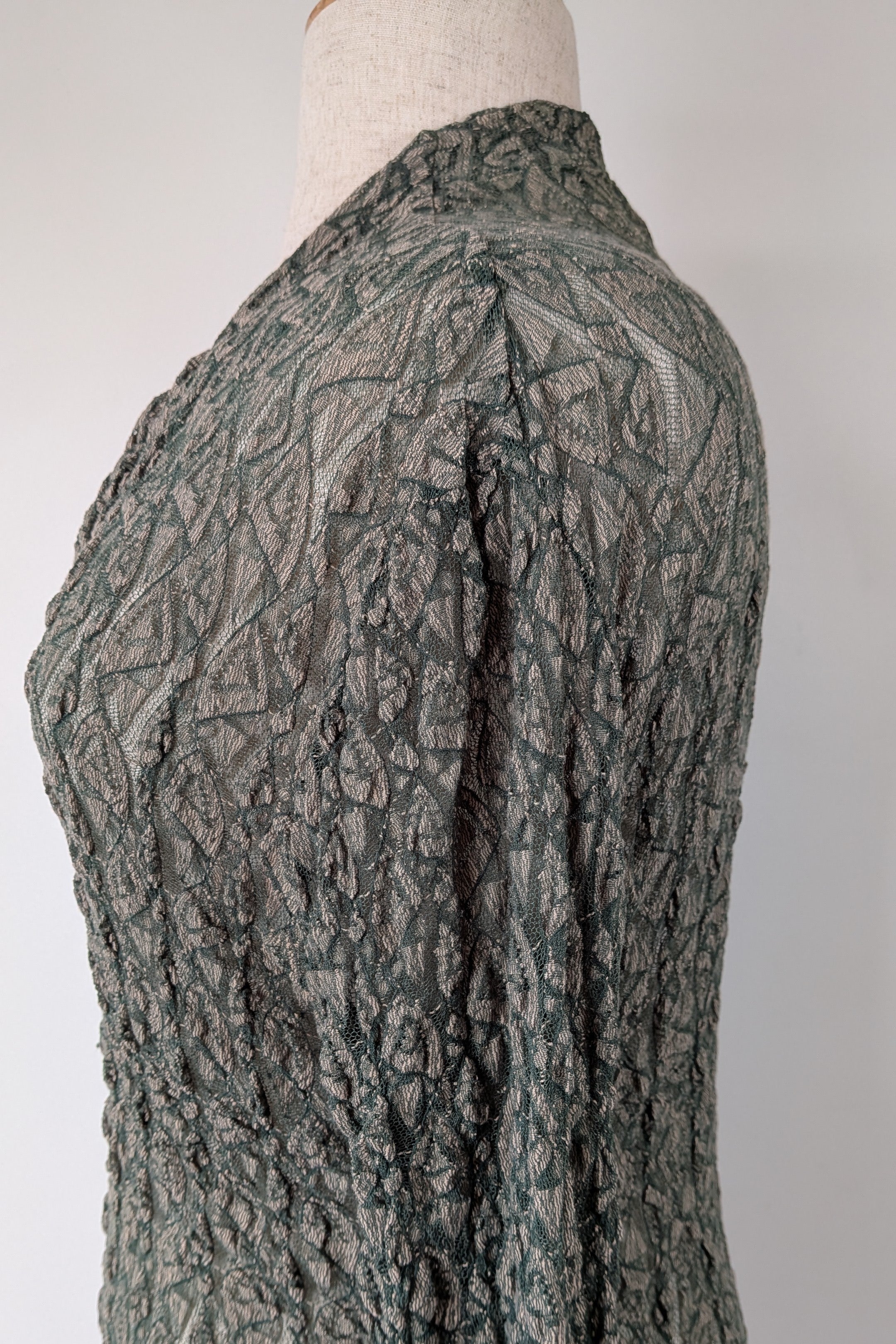 Vintage Y2K Envy Me Green Bouclé Weave Tunic One Size