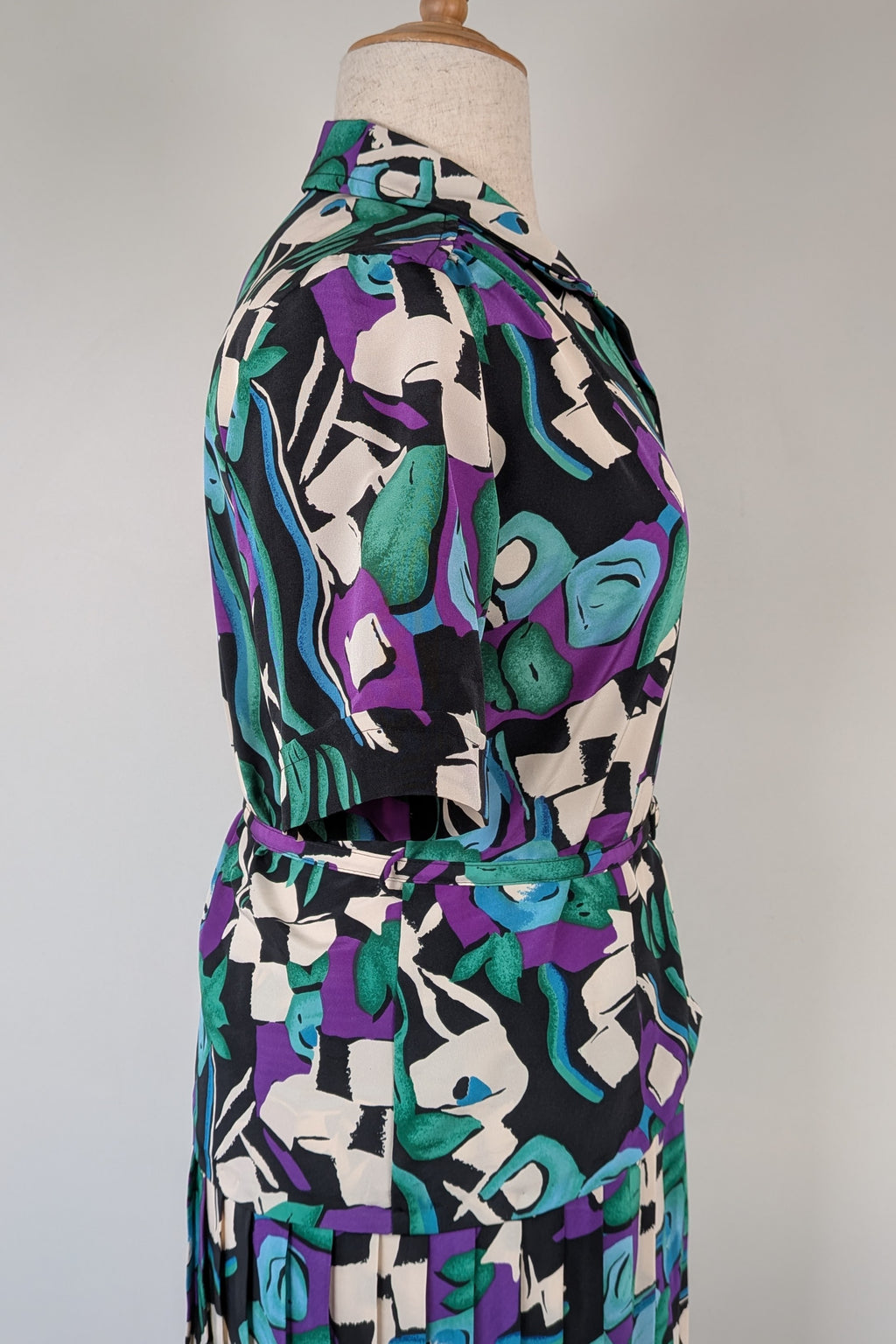 Vintage 80s Styled By Antonia Abstract Pattern Dress Size 16