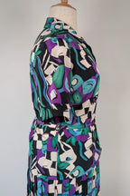 Vintage 80s Styled By Antonia Abstract Pattern Dress Size 16