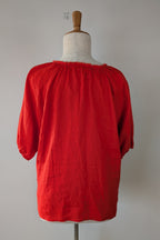 Soul Sparrow Red 100% Linen Top Size XL
