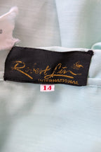 Vintage 70s Robert Lin International Blue Embroidered Blouse Size 10