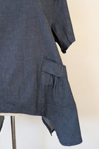 158C Blue Denim Cotton Blend Top in One Size
