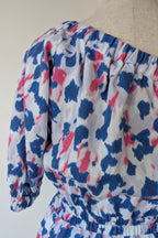 Witchery Linen One Shoulder Watercolour Print Midi Dress with Cut Out Size 16