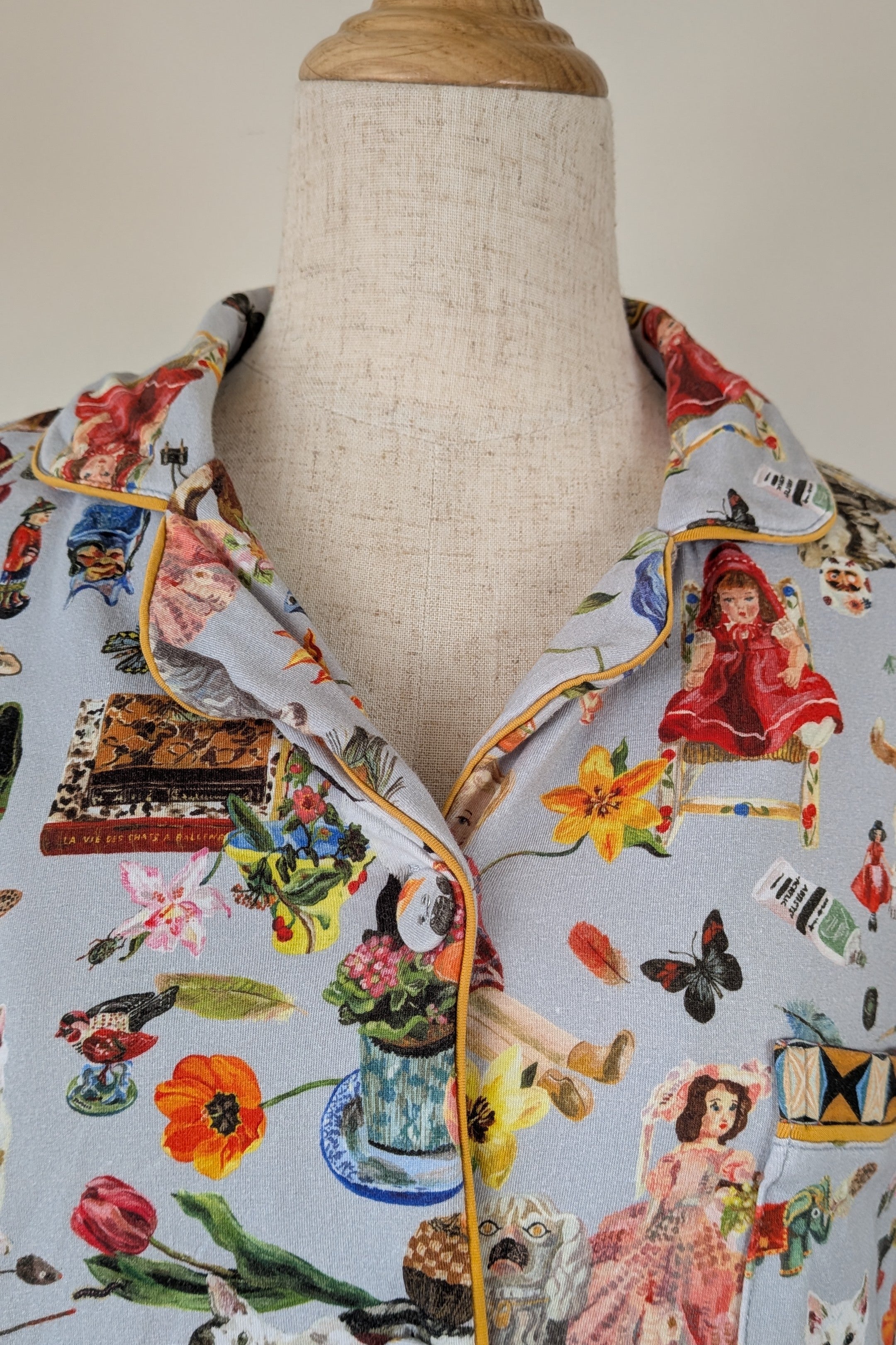 Blue Illusion x Nathalie Lété House of Cats PJ Top Size S