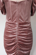 City Chic Jayla Cold Shoulder Velvet Rose Dress Size M