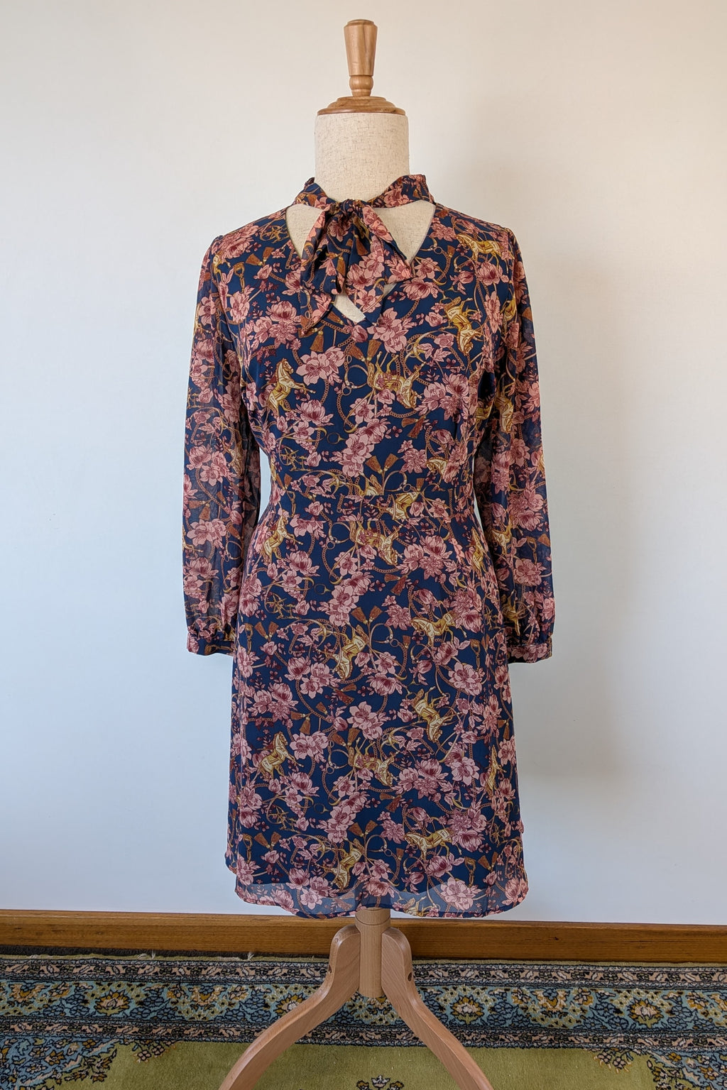 Modcloth Apogee of Elegance Floral & Horse Print Dress Size 22