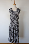 Vintage Y2K Tea Berry Floral Lace Cowl Neck Dress Size 8/10