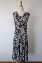 Vintage Y2K Tea Berry Floral Lace Cowl Neck Dress Size 8/10