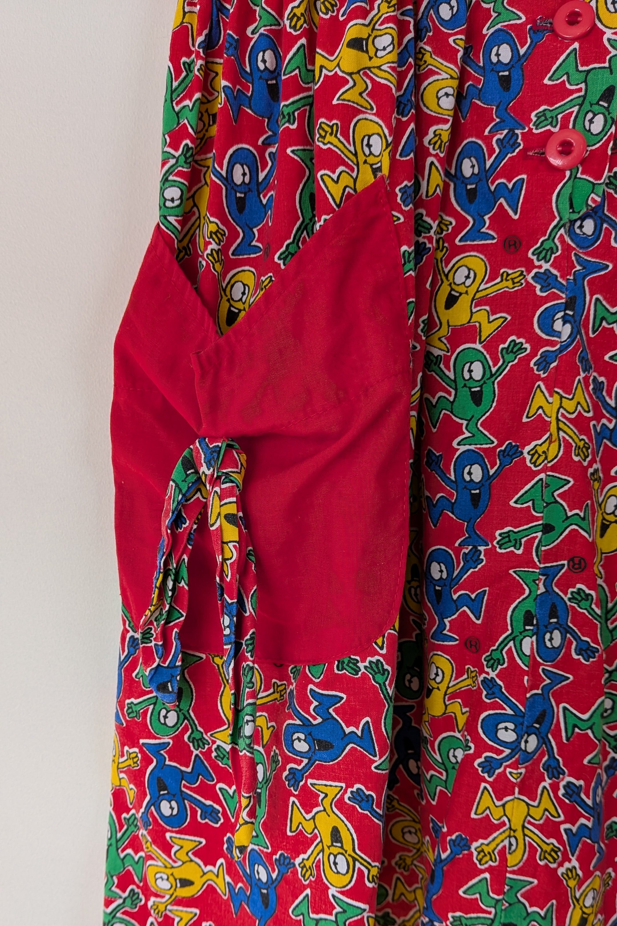 Vintage 80s GJ Design Australia Mr. Men Smock Dress Size 6