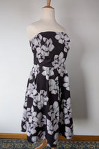 City Chic Strapless Fit and Flare Black Rose Midi Dress Size L