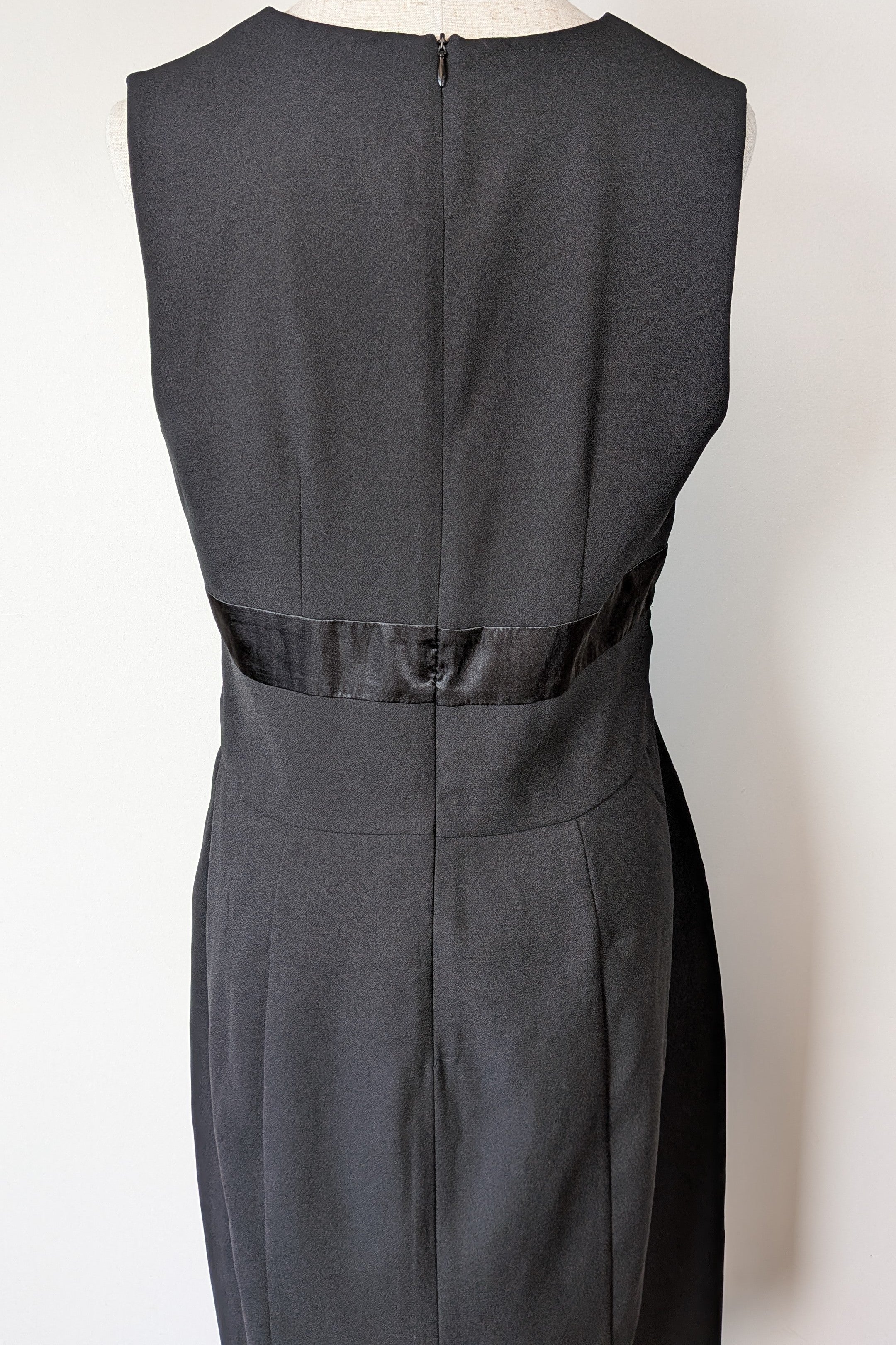 Vintage Y2K Crossroads Sleeveless Black Bow Cocktail Dress Size 12/14