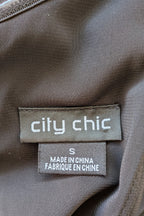 City Chic Crimson Garden Ruched Off The Shoulder Dress Size S