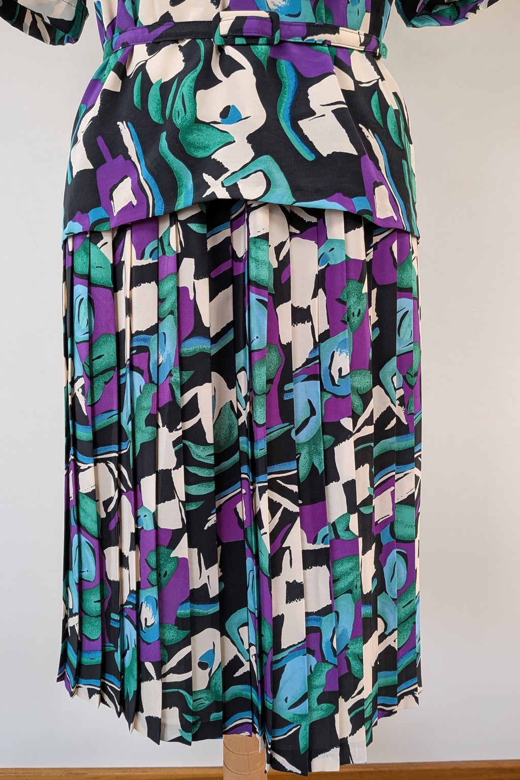 Vintage 80s Styled By Antonia Abstract Pattern Dress Size 16