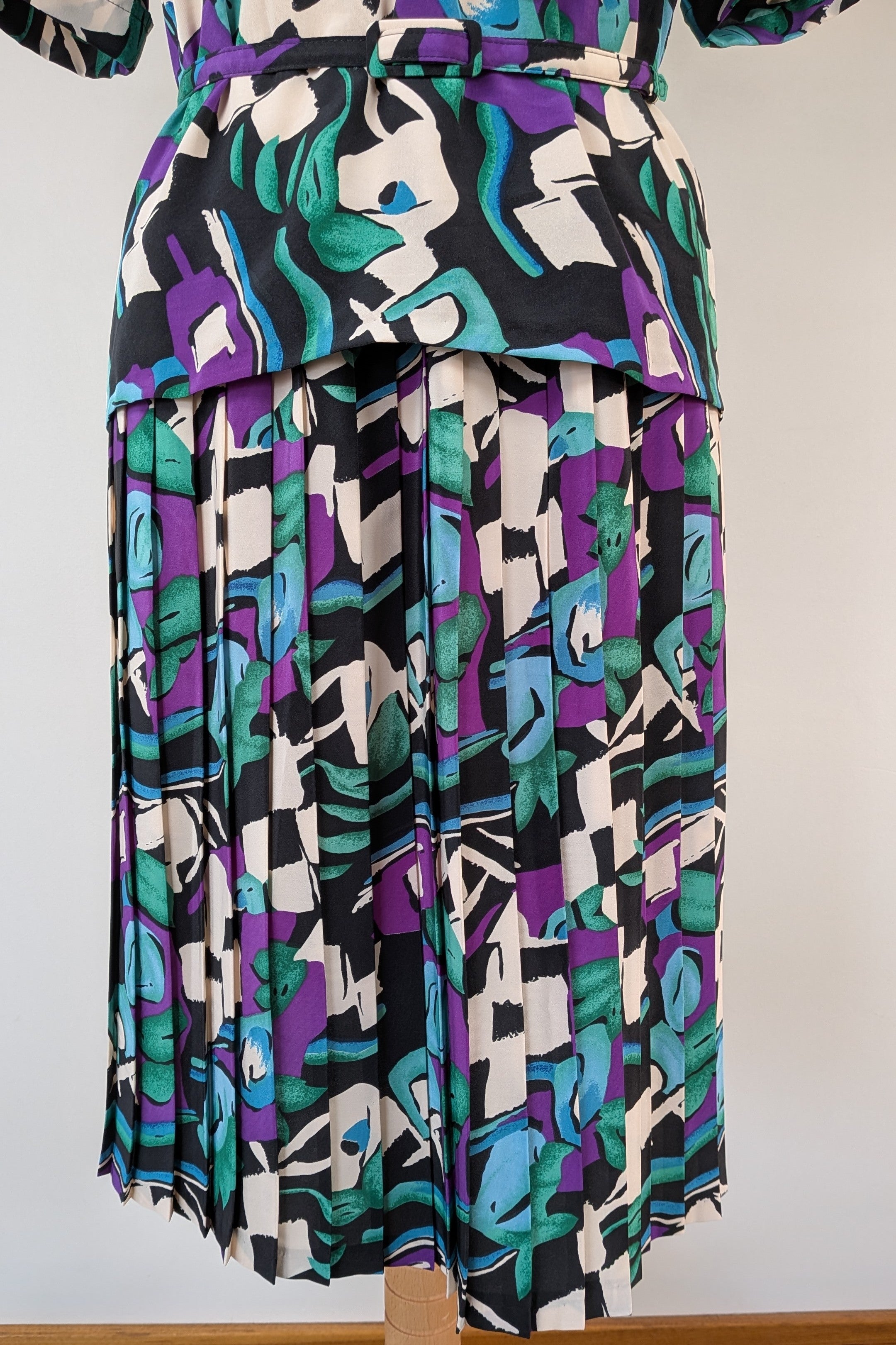 Vintage 80s Styled By Antonia Abstract Pattern Dress Size 16