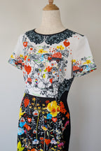 Piccione.Piccione Italian Designer Printed A-Line Dress Size 10/12
