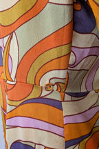 Never Fully Dressed Retro Groove Orange Wrap Midi Dress Size S