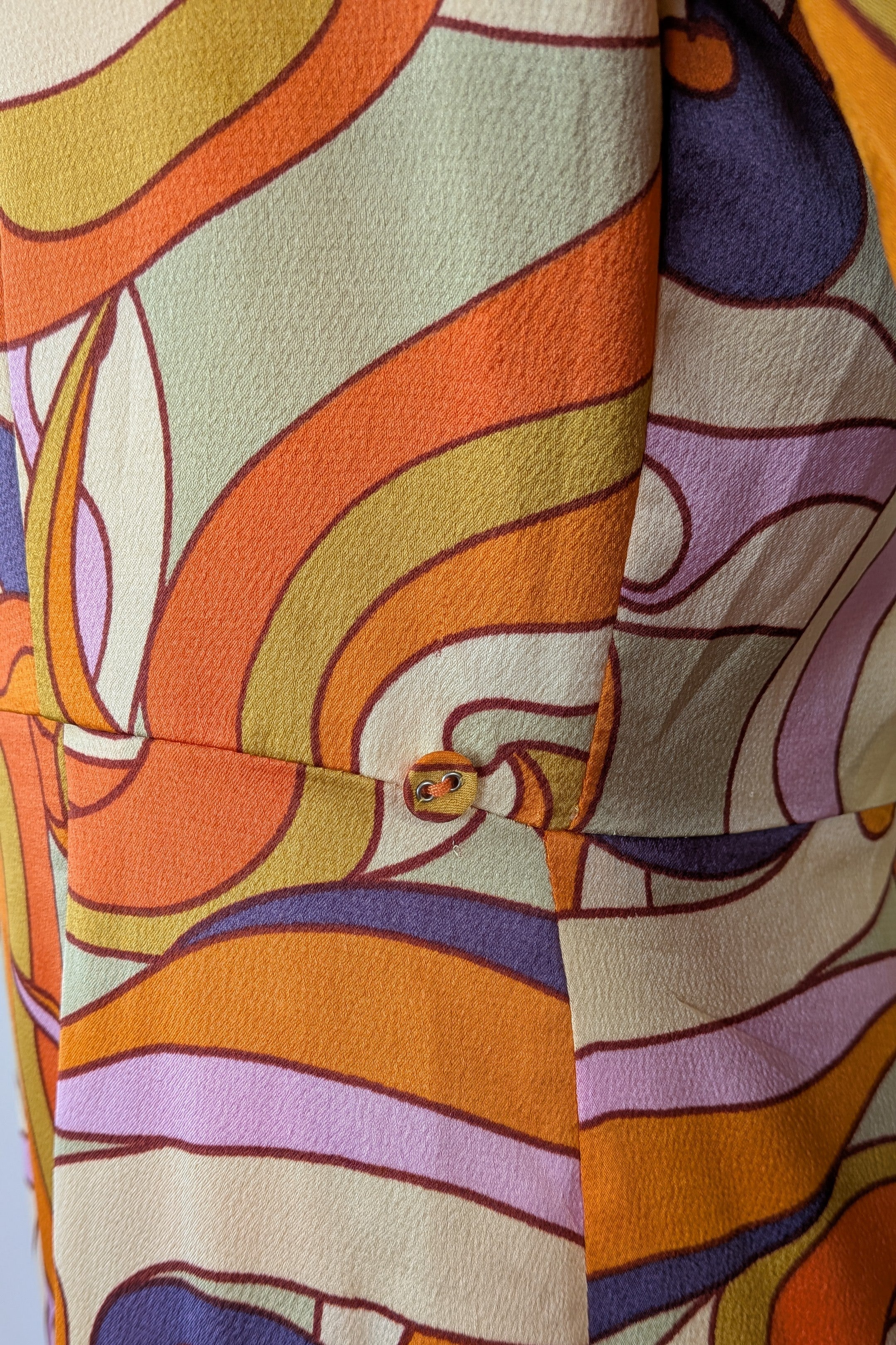 Never Fully Dressed Retro Groove Orange Wrap Midi Dress Size S