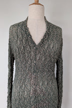 Vintage Y2K Envy Me Green Bouclé Weave Tunic One Size