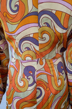 Never Fully Dressed Retro Groove Orange Wrap Midi Dress Size S
