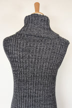 Country Road Grey Wool Cashmere Blend Rib Knit Sleeveless Turtleneck Jumper Size XS