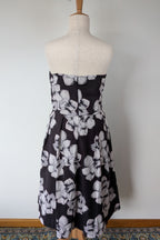 City Chic Strapless Fit and Flare Black Rose Midi Dress Size L