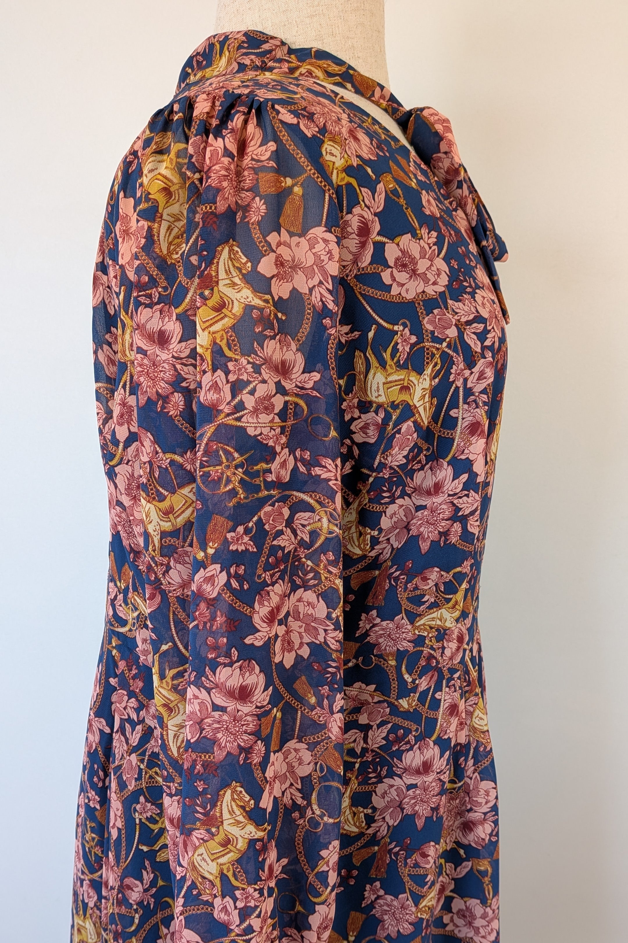 Modcloth Apogee of Elegance Floral & Horse Print Dress Size 22