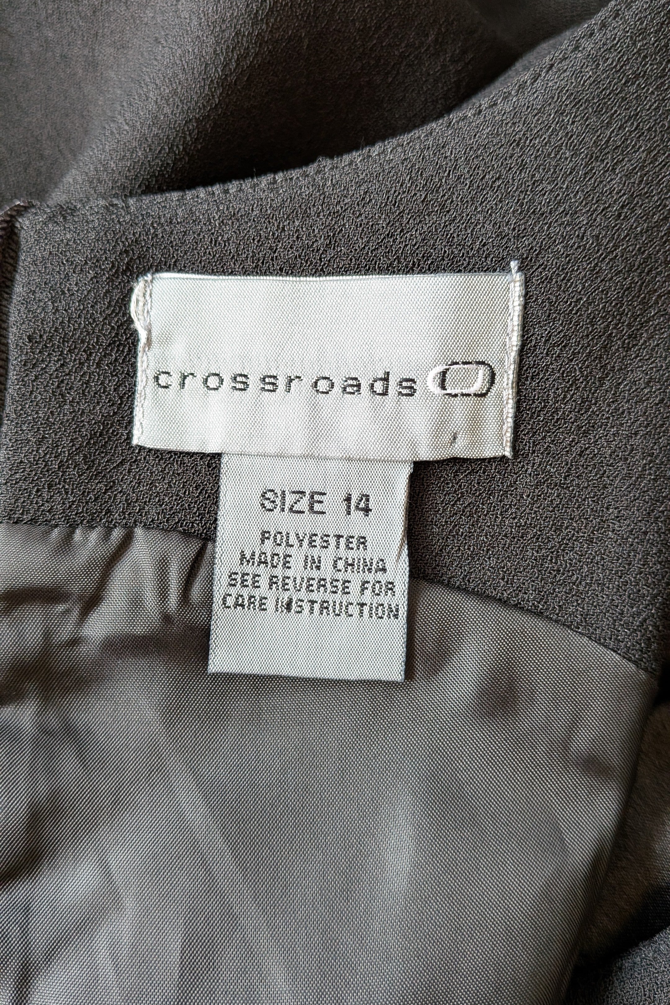 Vintage Y2K Crossroads Sleeveless Black Bow Cocktail Dress Size 12/14