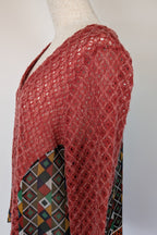Ellis & Dewey White Label Red Wool Blend Panel Cardigan Size S